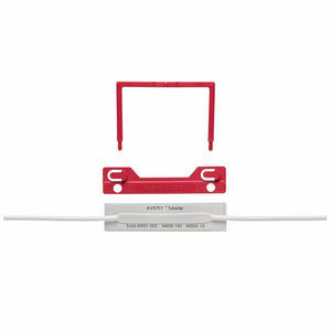 Avery Tubeclip Complete File Fastener Set 44005R Red Pack 10 | Base, U piece and compressor bar for red colour-coded folder setup