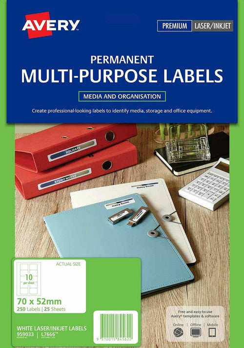 Avery White 3.5 Inch Diskette Wraparound Labels L7666 250 Pack - image 3