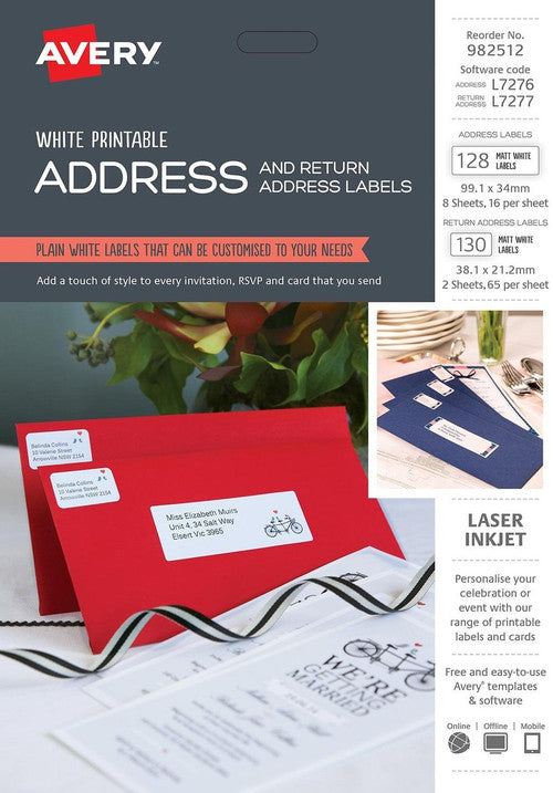 Avery White Address and Return Address Kit L7276 L7277 128+130 Pack - image 3