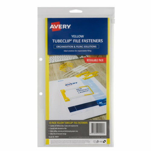 Avery Yellow Tubeclip File Fastener with Base U Piece and Compressor Bar 10 Pack - image 2