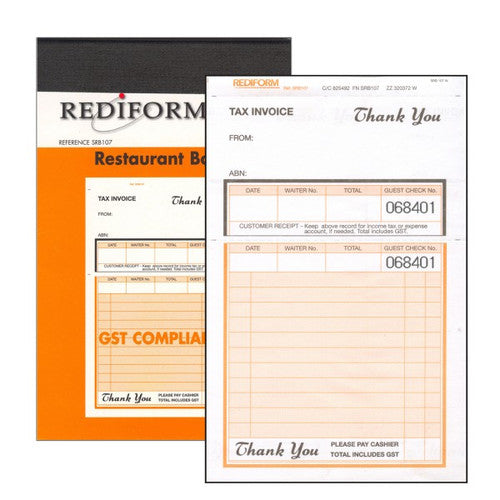 Bala Carbonless Restaurant Book 170 x 108mm Book of 100 Sheets Pack of 5