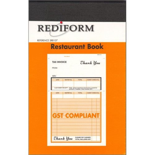 Bala Carbonless Restaurant Book 170 x 108mm Book of 100 Sheets Pack of 5