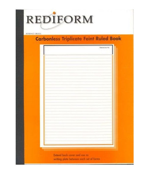 Bala Carbonless Triplicate Feint Ruled Book Small 212 x 147mm Book of 50 Sets 3 Ply Pack of 5