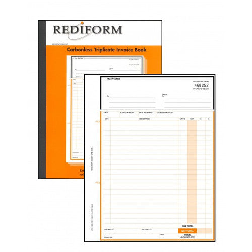 Bala Carbonless Triplicate Delivery Invoice Book Large 275 x 200mm Book of 50 Sets 3 Ply Pack of 5