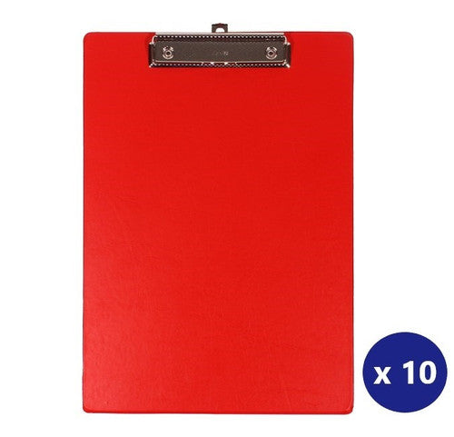 Bantex A4 Clipboard Standard PVC Red Box of 10