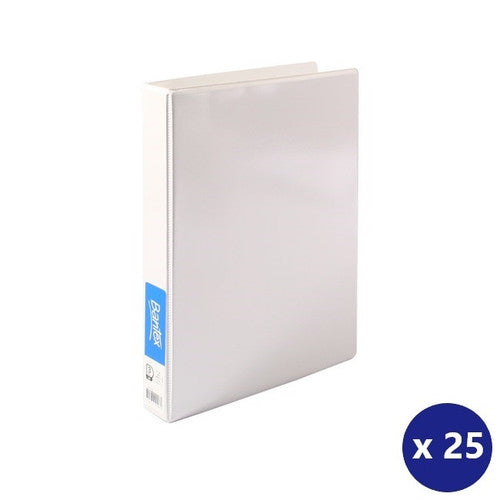 Bantex A4 Insert Binder Standard PP 3D 25mm White Box of 25