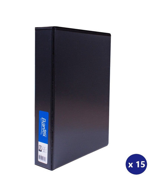 Bantex A4 Insert Binder Standard PP 3D 38mm Black Box of 15