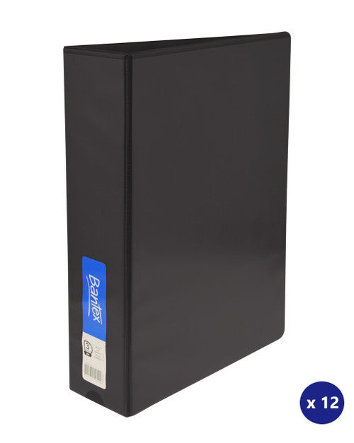 Bantex A4 Insert Binder Standard PP 3D 50mm Black Box of 12