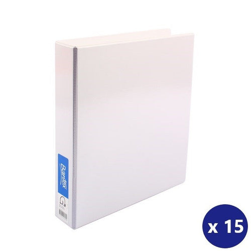 Bantex A4 Half Lever Arch Insert Binder White Box of 15