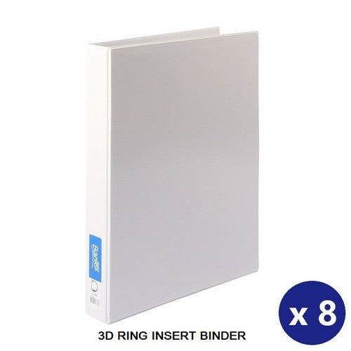Bantex A3 Insert Binder 3D 38mm White Box of 8
