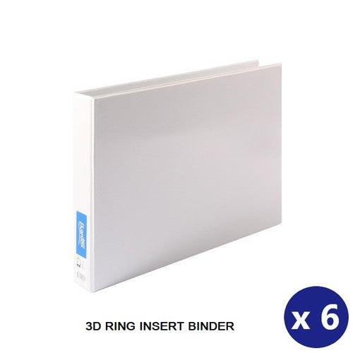 Bantex A3 Landscape Insert Binder 3D 38mm White Box of 6