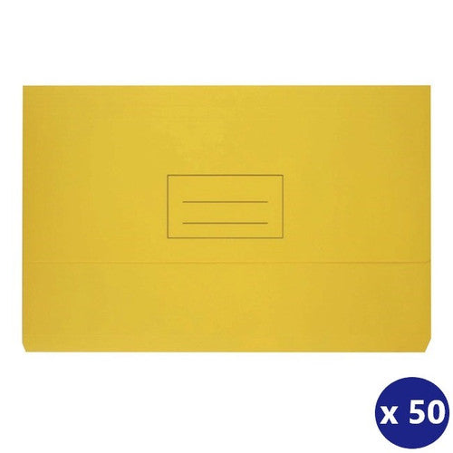 Bantex FC Document Wallet Board 230gsm Yellow Box of 50