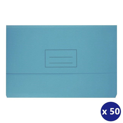 Bantex FC Document Wallet Board 230gsm Light Blue Box of 50