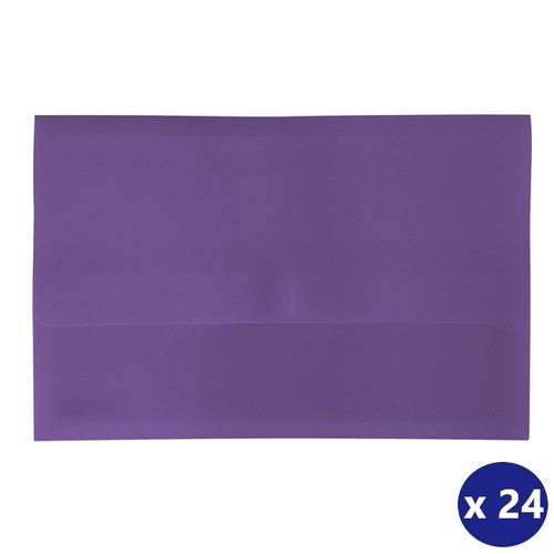 Bantex FC Hook & Loop Document Wallet PolyDoc Purple Box of 24
