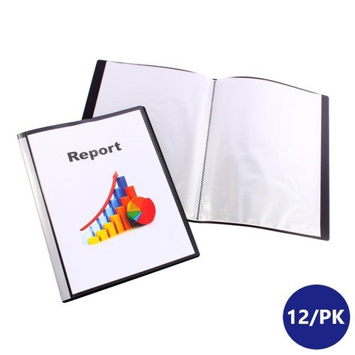 Bantex A4 Display Book Fixed Insert PP 20 Pockets Black Box of 12