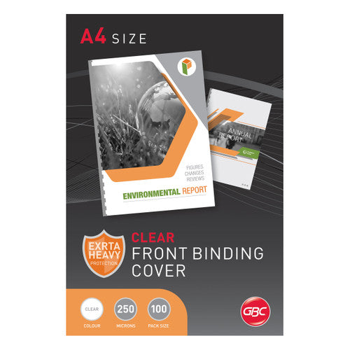 GBC Binding Cover A4 Clear 250 Micron Pack of 100