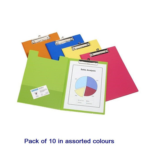 BEAUTONE 100851826 TROPICAL CLIPFOLDER A4 PVC ASSORTED PACK 10