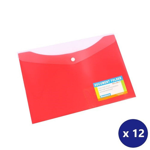 BEAUTONE 100851843 DOCUMENT FOLDER A4 WITH POCKET - BUTTON CLOSURE MELON BOX 12