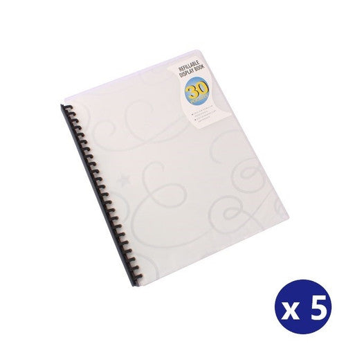 BEAUTONE 100851918 DISPLAY BOOK REFILLABLE JEWEL PP A4 30 POCKETS CLEAR BOX 5