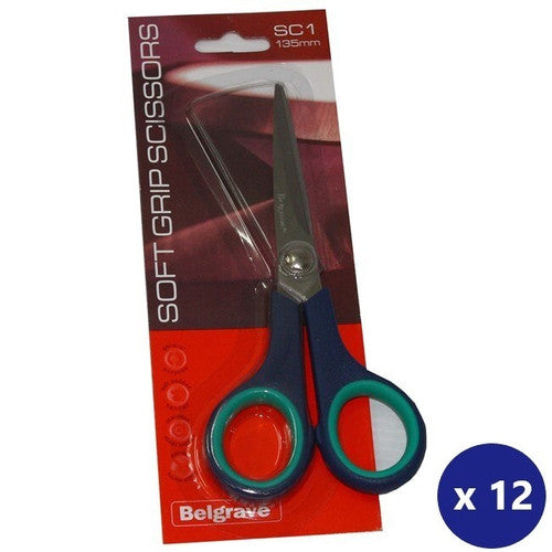 BELGRAVE 100851986 SCISSORS SC1 STAINLESS STEEL 135MM BLUE/GREEN BOX 12