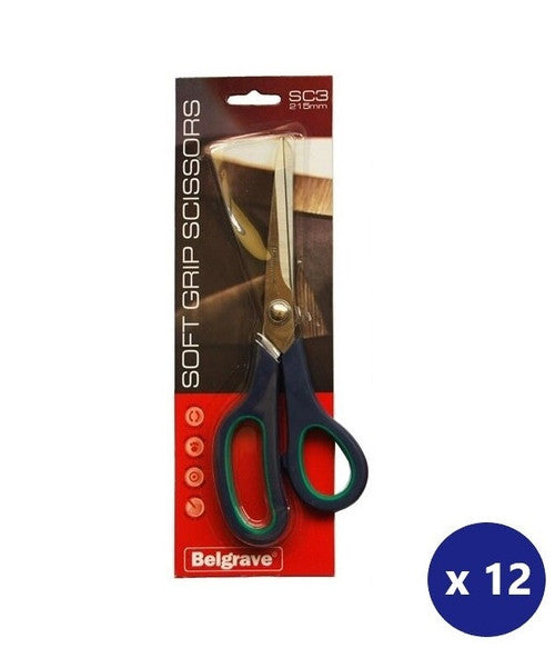 BELGRAVE 100851988 SCISSORS SC3 STAINLESS STEEL 215MM BLUE/GREEN BOX 12