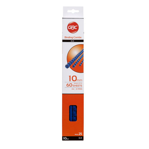 GBC Binding Comb 10mm Blue Pack of 25