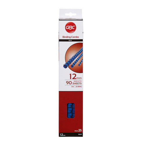 GBC Binding Comb 12mm Blue Pack of 25