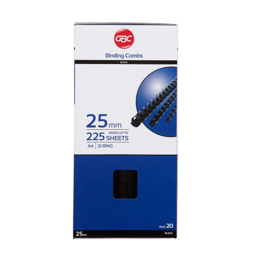 GBC Binding Comb 38mm Black Pack of 20