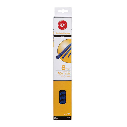 GBC Binding Comb 8mm Blue Pack of 25
