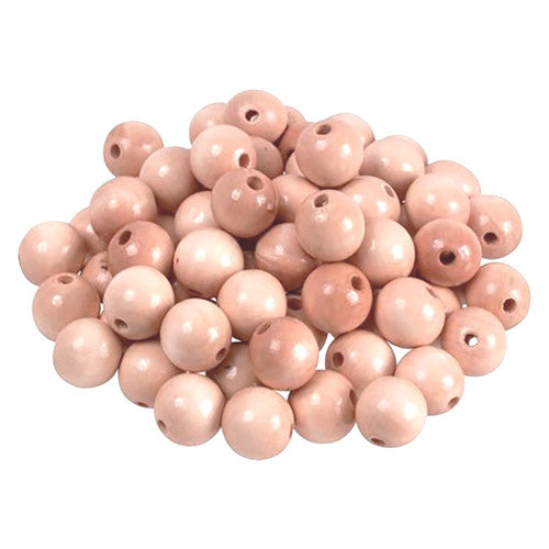 Creative School Supply Wooden Beads Round 25mm Natural Pack of 100