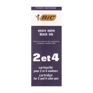 BIC black medium ballpoint refill for 2 and 4 Colour pens, 1.0mm nib, single unit