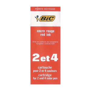 BIC red medium ballpoint refill for 2 and 4 Colour pens, single unit