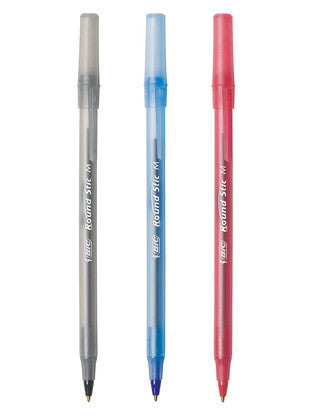 BIC Round Stic Ballpoint Pen Medium 1.0mm Black Box of 12 - image 1