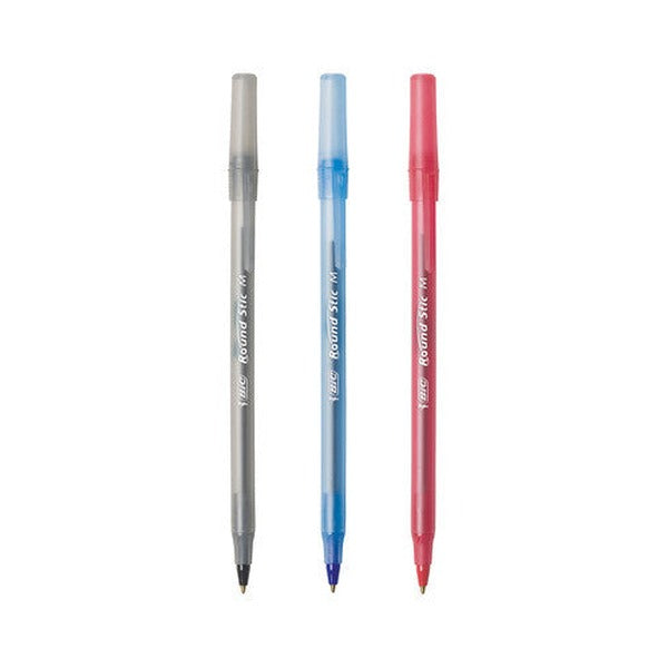 BIC Round Stic Ballpoint Pen Medium 1.0mm Black Box of 12 - image 1