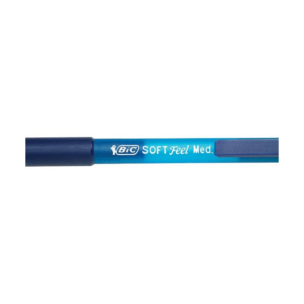 Box of 12 BIC SoftFeel Retractable Ballpoint Pens in blue