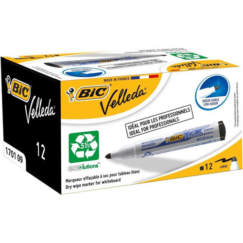 BIC Velleda 1701 bullet tip whiteboard marker in black, single unit