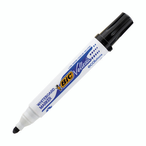 Box of 12 BIC Velleda 1701 black bullet tip whiteboard markers