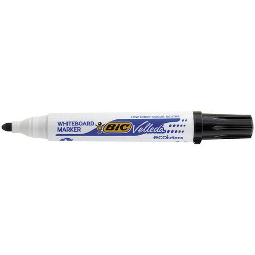 Box of 6 BIC Velleda Black Whiteboard Markers for office and classroom use