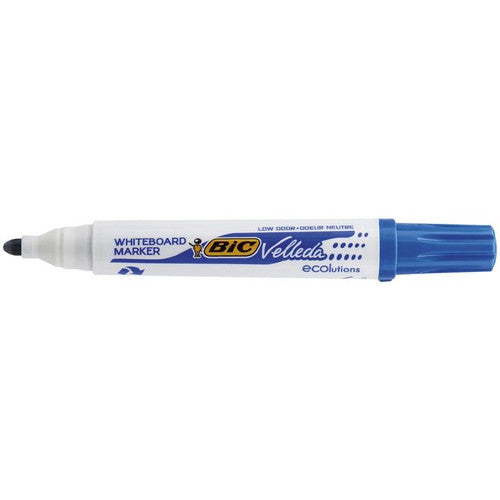 Box of 6 BIC Velleda blue whiteboard markers for office and classroom use
