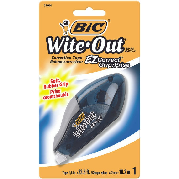 BIC Wite-Out EZ Grip Correction Tape 4.2mm x 10.2m, box of 6 rolls with rubber grip applicator