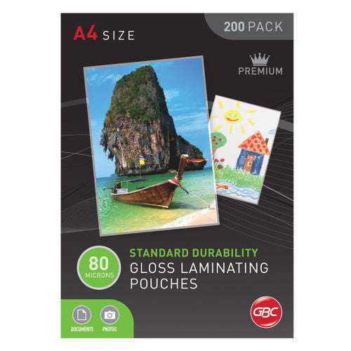 GBC Laminating Pouches A4 80 Micron Pack 200