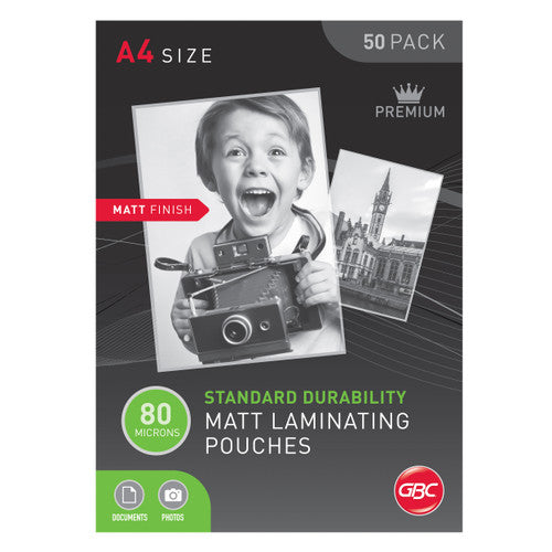 GBC Laminating Pouches A4 80 Micron Pack 50 Matt