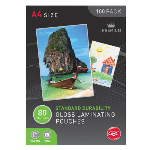 GBC Laminating Pouches A4 80 Micron Pack 100