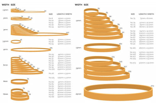 Bounce Rubber Bands Size 12 38 x 1.5mm 500g Bag Natural Tan