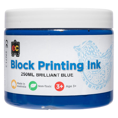 Educational Colours Block Printing Ink 250ml Blue