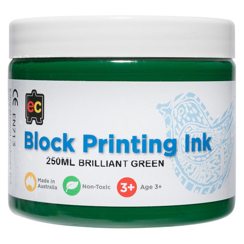 Educational Colours Block Printing Ink 250ml Green