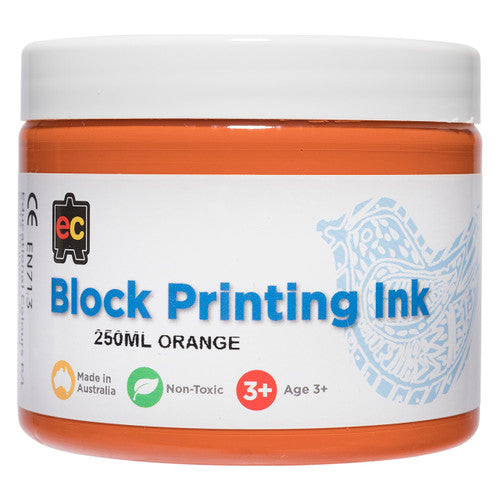 Educational Colours Block Printing Ink 250ml Orange