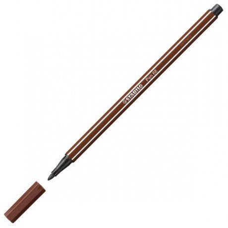 Stabilo Pen 68 Premium Colouring Fibre Tip Pen 1.0mm Brown Box of 10