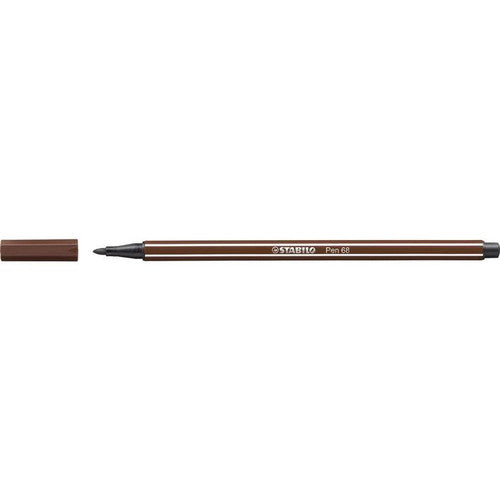 Stabilo Pen 68 Premium Colouring Fibre Tip Pen 1.0mm Brown Box of 10