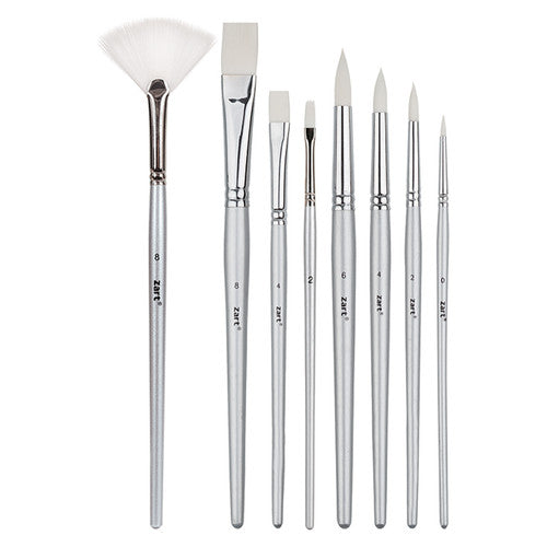 Creative School Supply Zart Taklon Brushes Dynamic Pack of 8